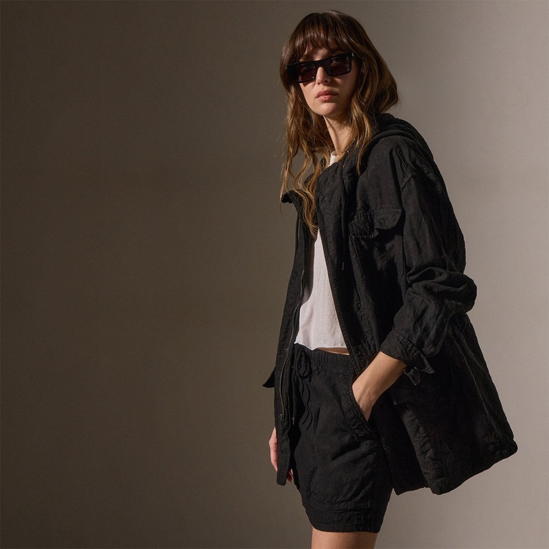 Linen Parka – Black