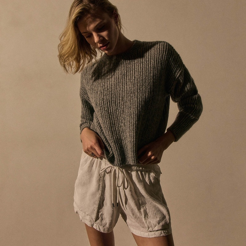 Open Stitch Crew Neck – Grey Mix