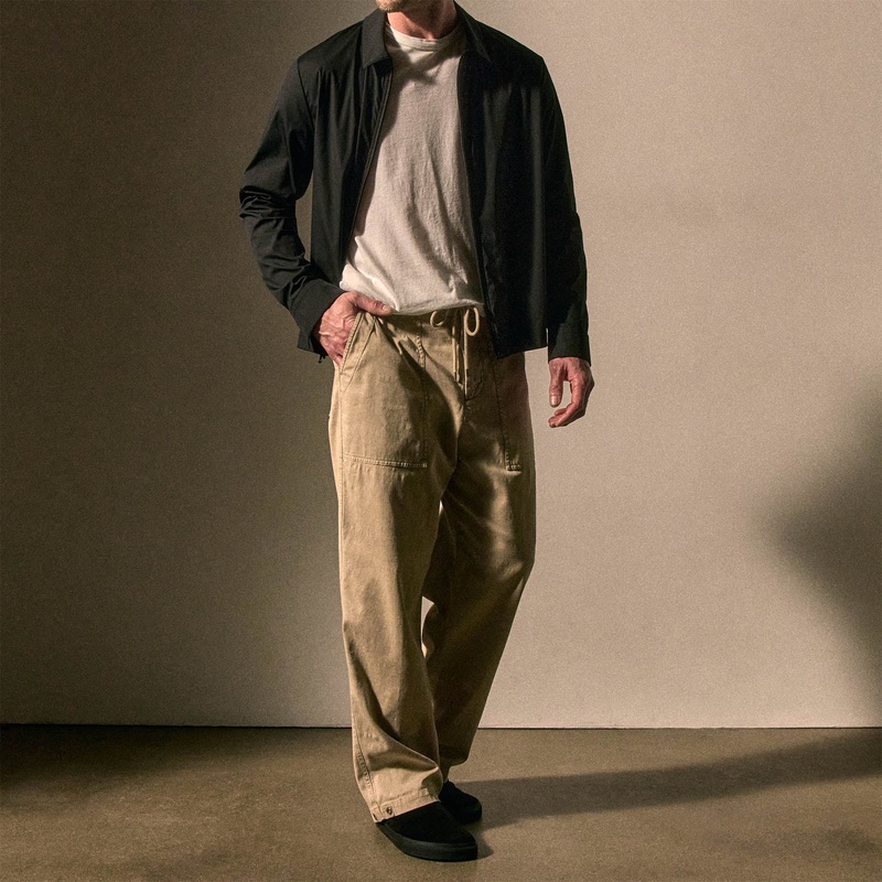 Slub Cotton Utility Flight Pant – Light Khaki Pigment