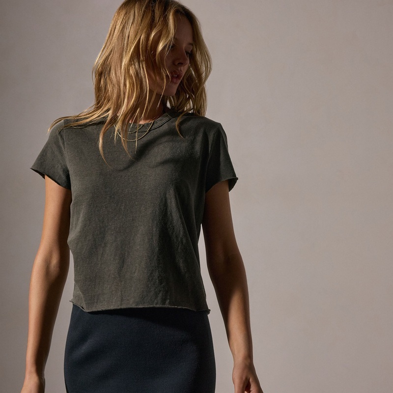 Slub Jersey Shrunken Tee – Granite Pigment