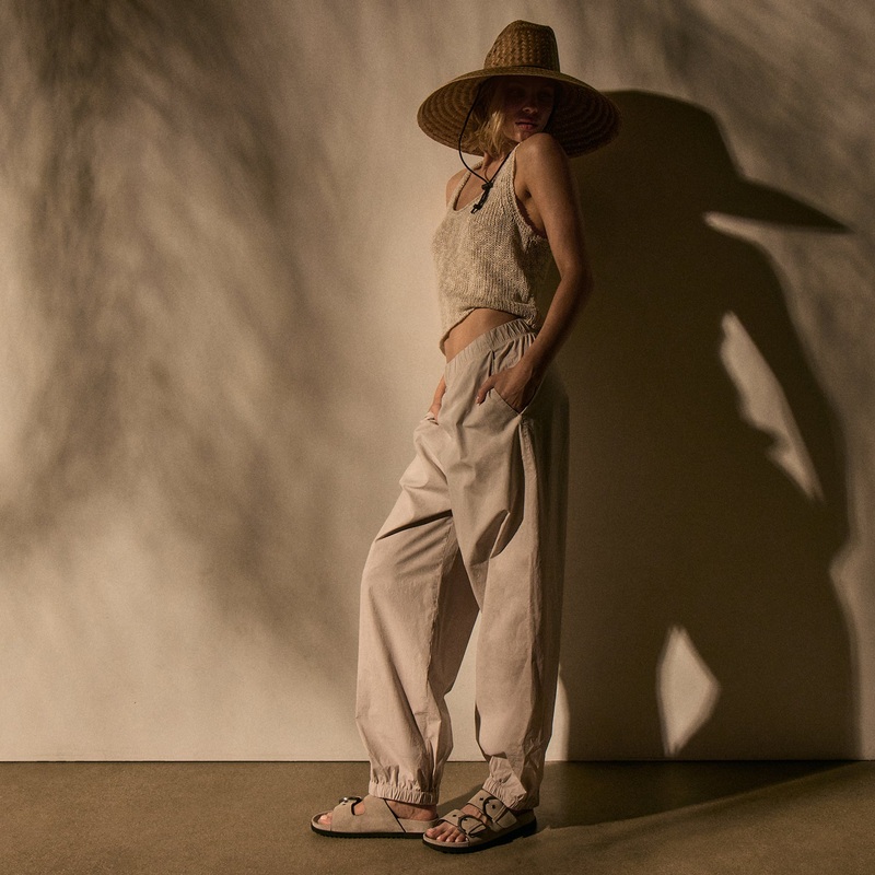Stretch Poplin Parachute Pant – Salt Pigment