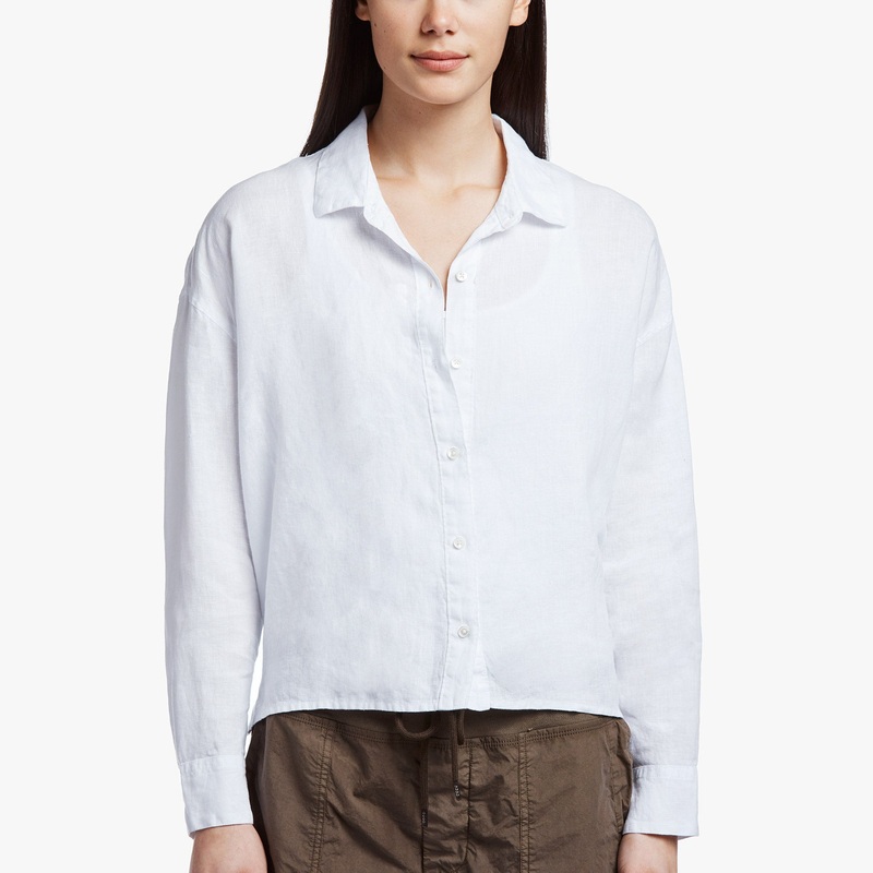 Canvas Linen Boxy Shirt – White