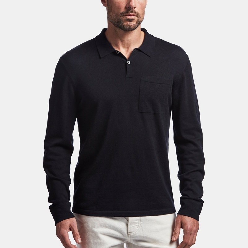 Cotton Cashmere Polo – Black