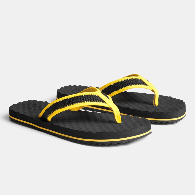 Men’s Sport Flip Flop – Black/Yellow