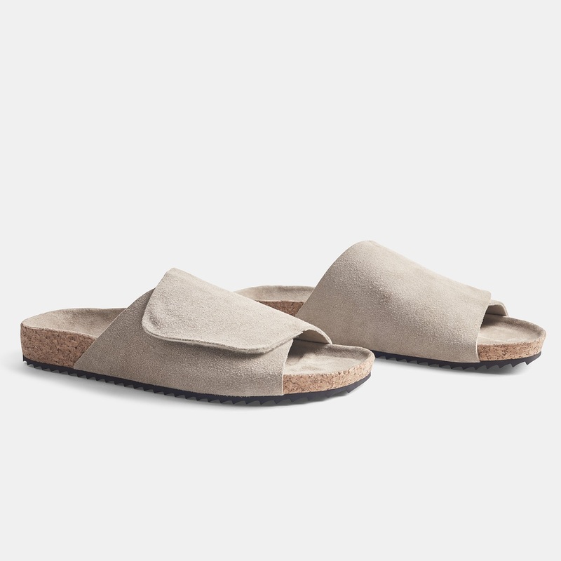 Men’s Velcro Suede Slide – Earth