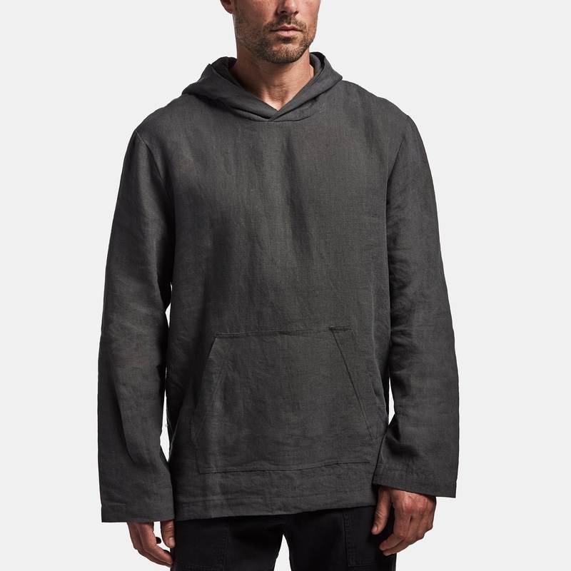 Belgian Linen Pullover Hoodie – Elephant
