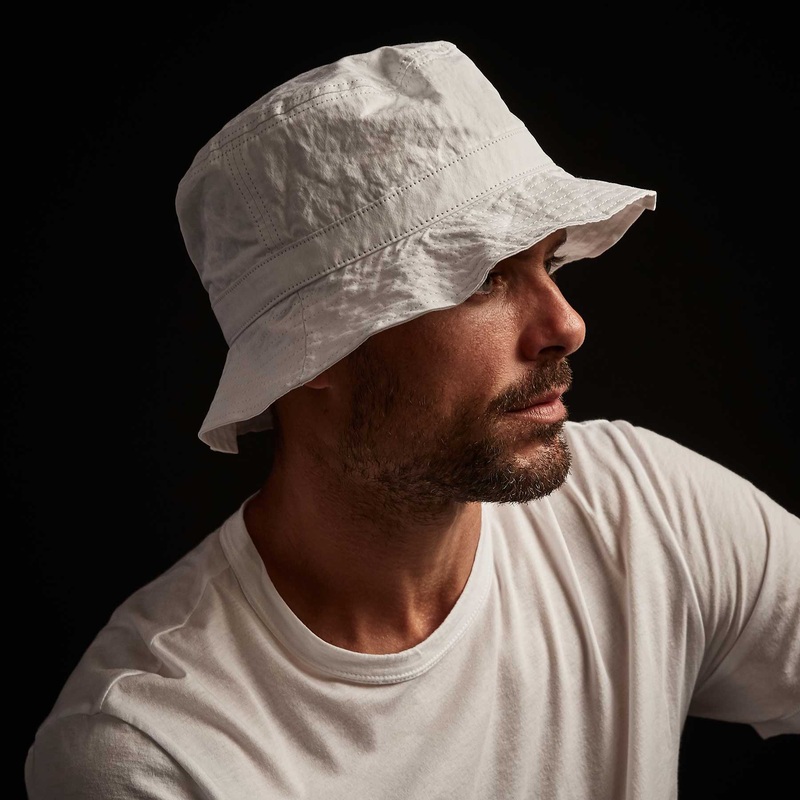 Cotton Metal Poplin Bucket Hat – White