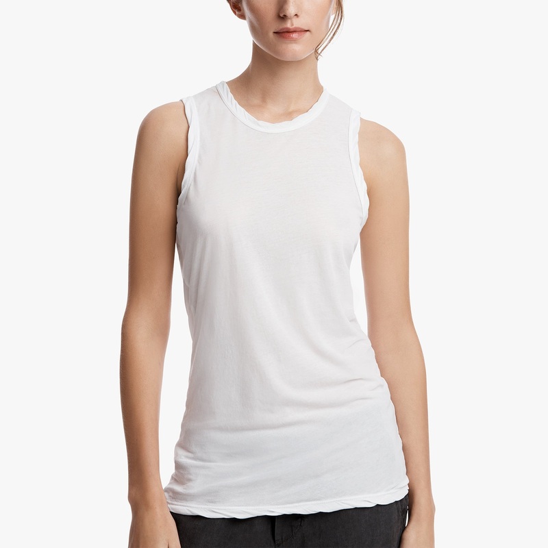 Cut Away Crew Tank – White