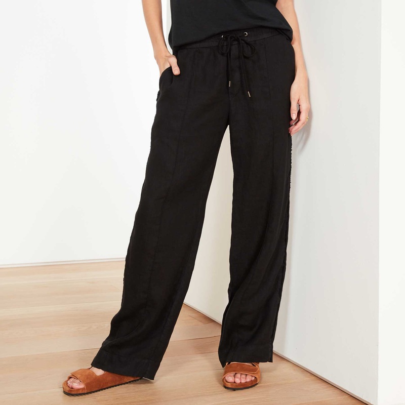Lightweight Canvas Linen Pant – Black
