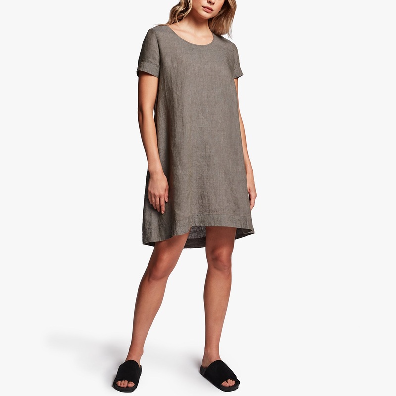 Linen Back Pleat Shift Dress – Artichoke