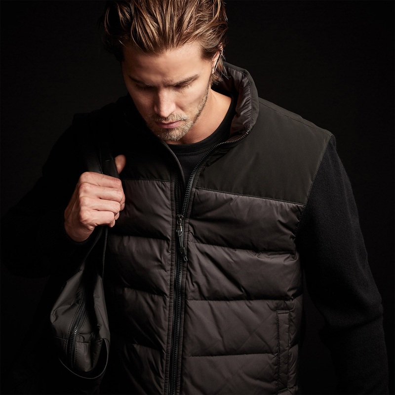 Luxury Down Front Zip Sweater – Black