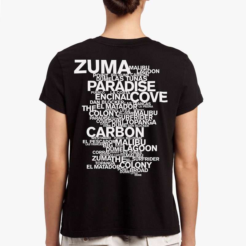 Short Sleeve Malibu Beaches Graphic – Black