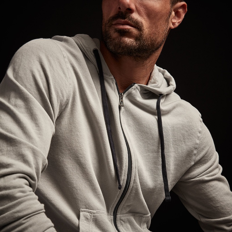Vintage French Terry Zip Up Hoodie – Aluminum Pigment