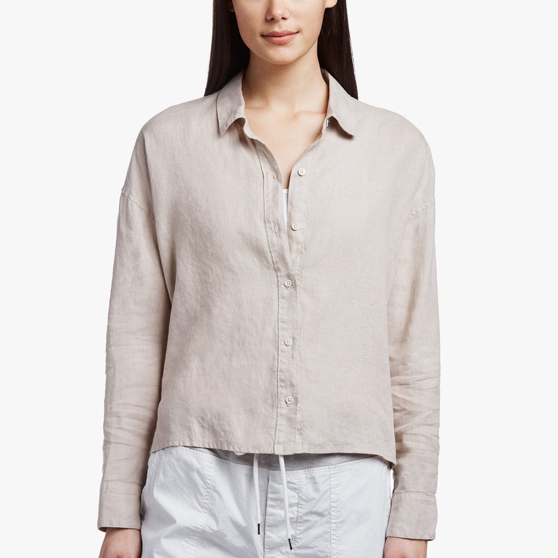 Canvas Linen Boxy Shirt – Driftwood