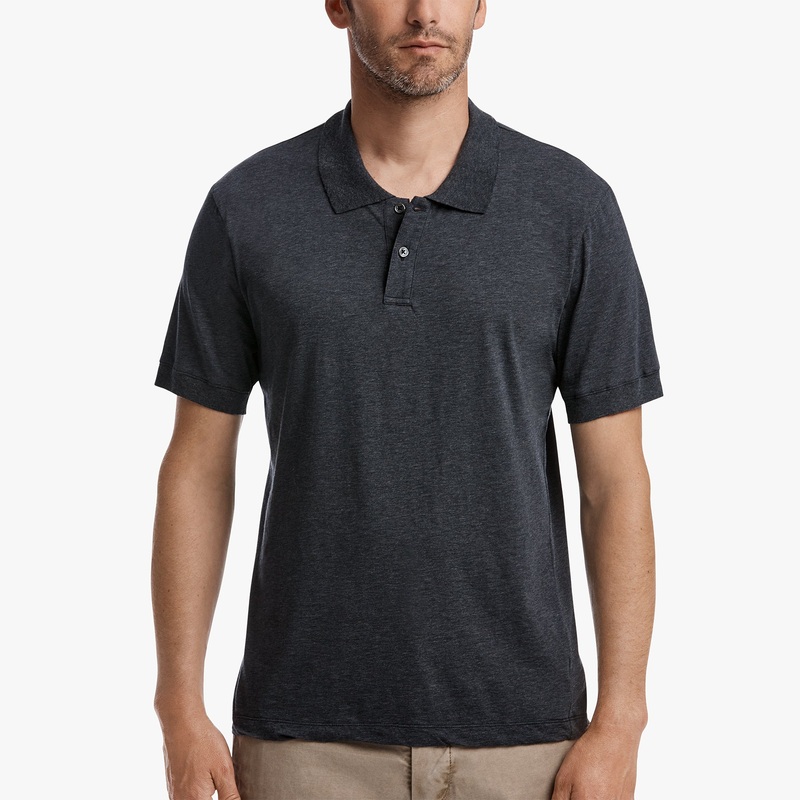 Cotton Cashmere Clean Jsy Polo – Heather Navy