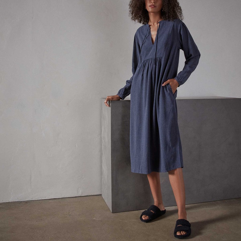 Peasant Dress – Navy