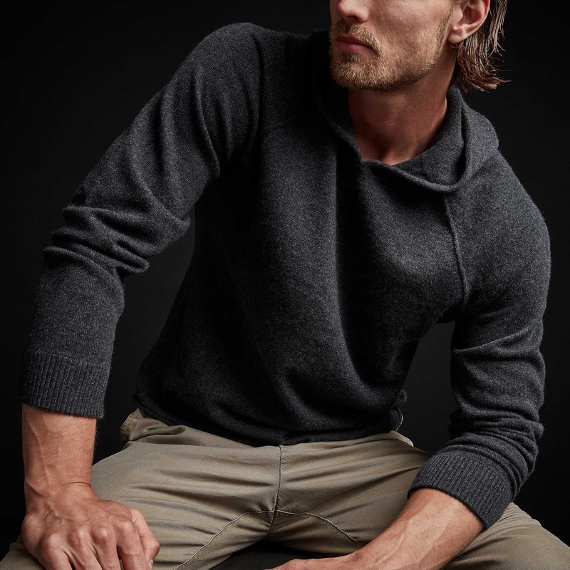 Recycled Cashmere Hooded Sweater – Anthracite