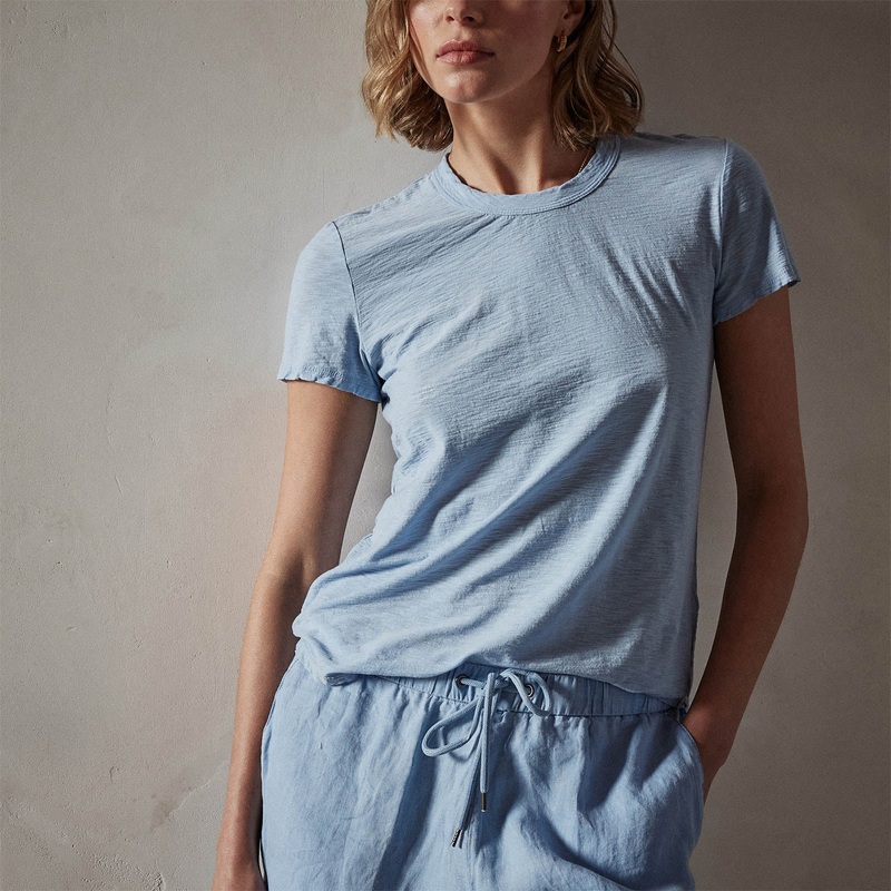 Sheer Slub Crew Neck Tee – Delta