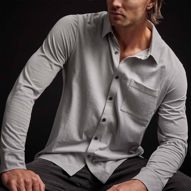Clean Finish Jersey Shirt – Blue Fog