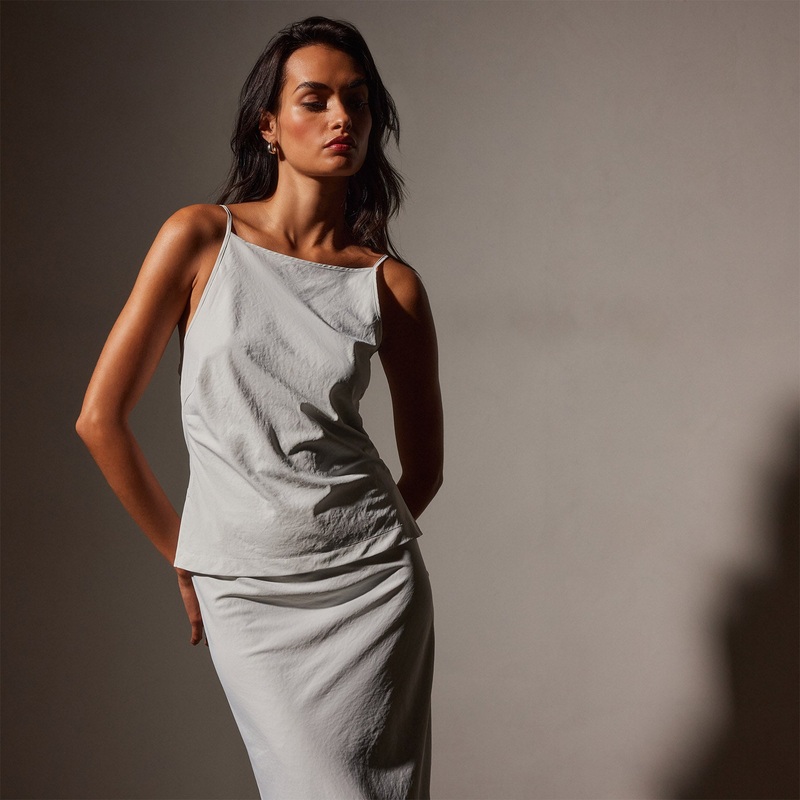 Lightweight Matte Sateen Cami –  Frost