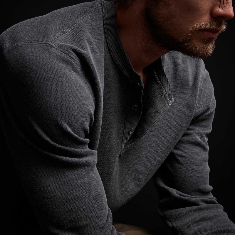 Long Sleeve Thermal Henley – Magma Pigment