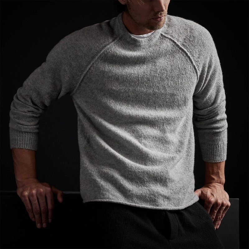 Mid Gauge Cashmere Sweatshirt – Heather Grey