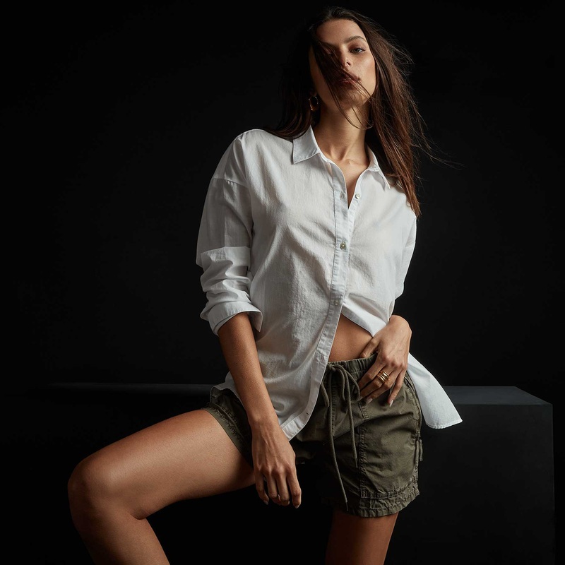Oversized Button Front Shirt – White