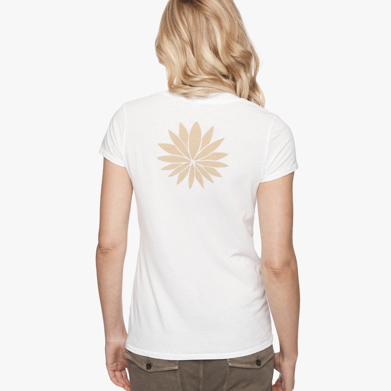 Short Sleeve V Neck Antes – White/Palamino