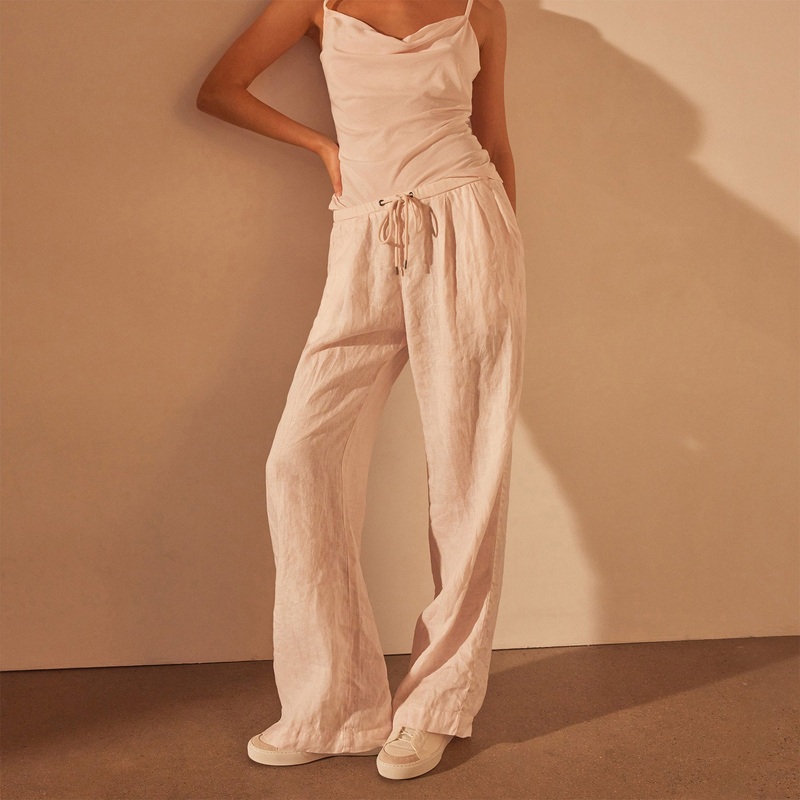 Wide Leg Relaxed Linen Pant – Zephyr Pigment