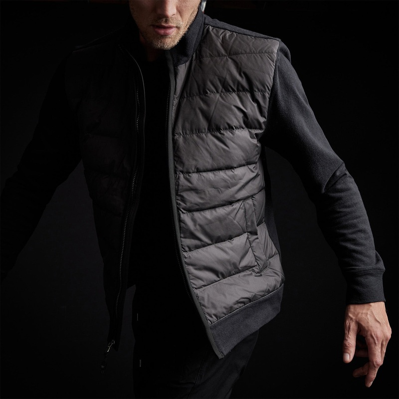 Y/OSEMITE Mixed Media Full Zip Funnel Neck Jacket – Black
