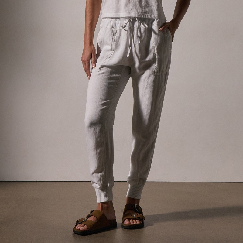Canvas Linen Relaxed Pant – White