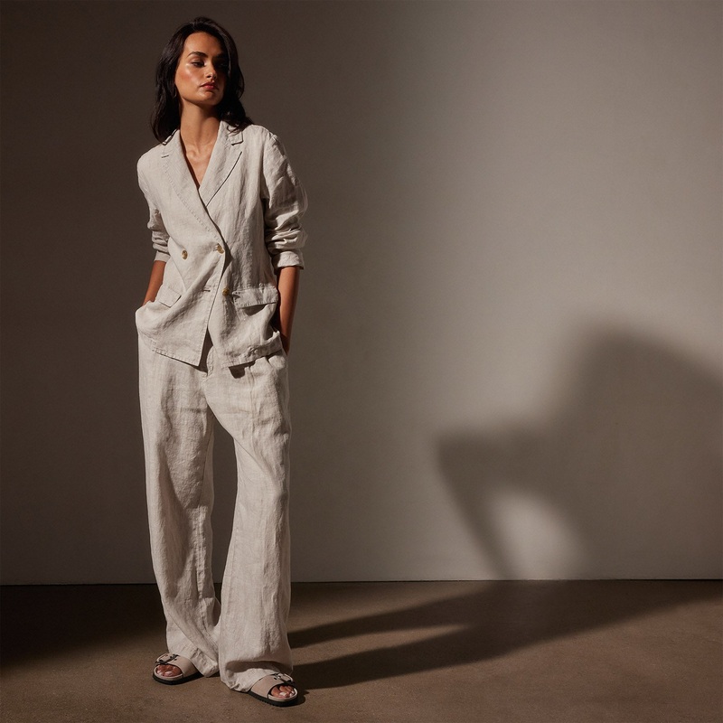 Double Breasted Linen Blazer – Salt Pigment