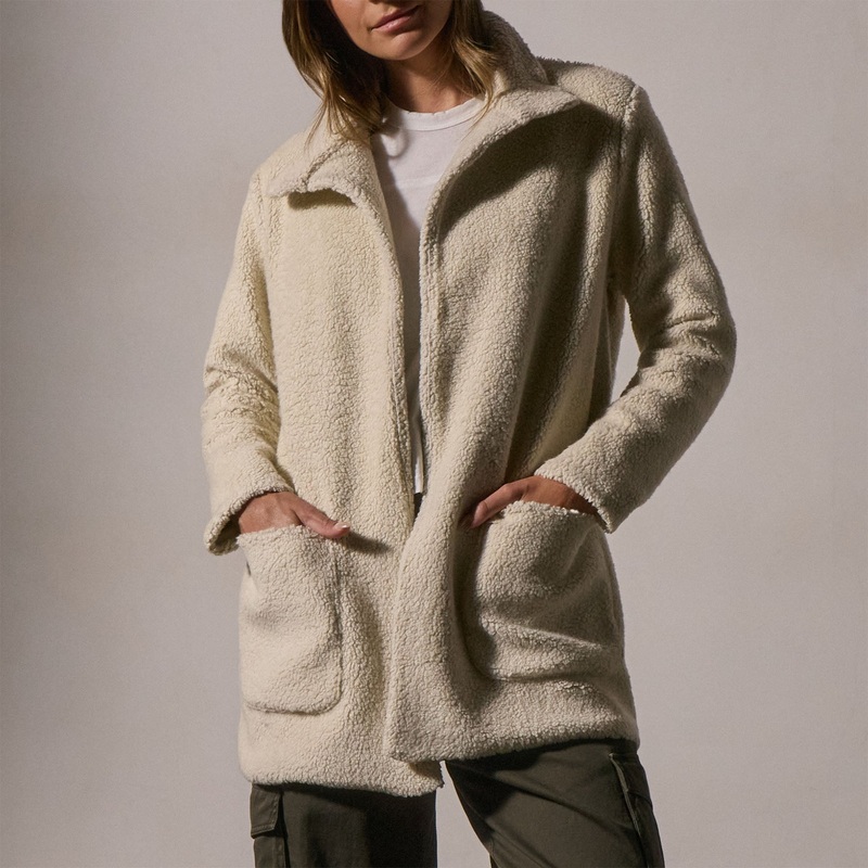 Funnel Neck Coat – Ivory