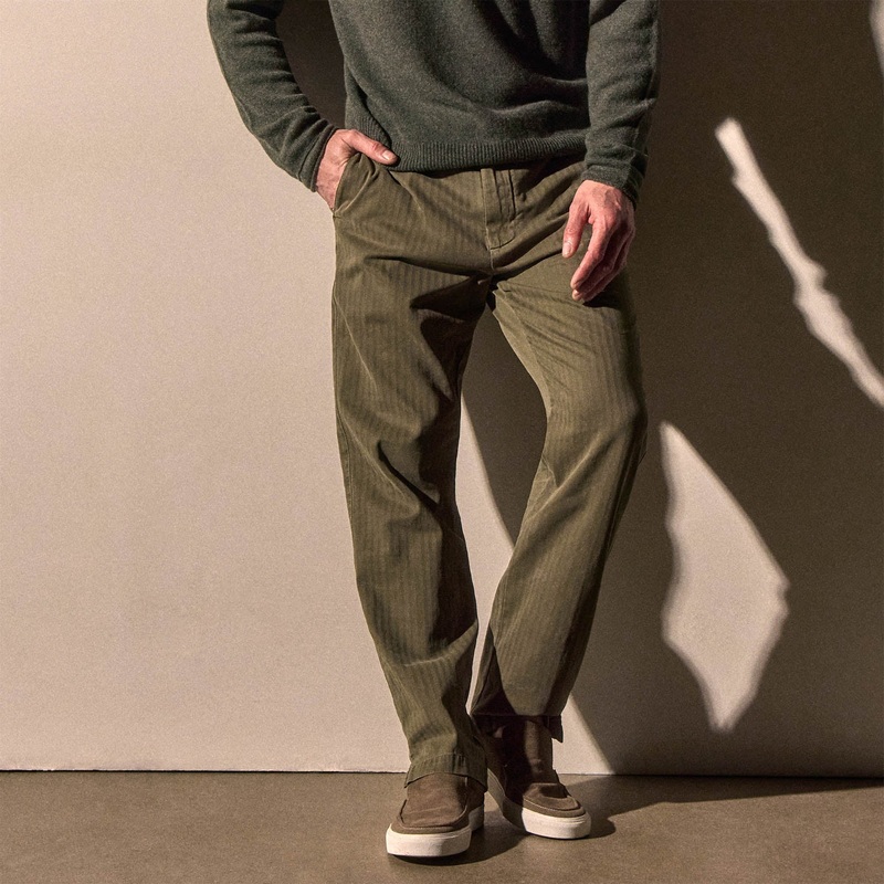 Herringbone Twill Trouser – Birch Pigment
