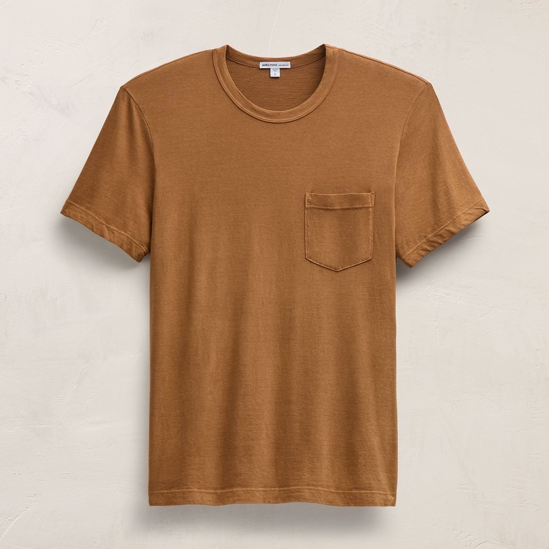 Lightweight Jersey Pocket Tee – Whiskey Pigment