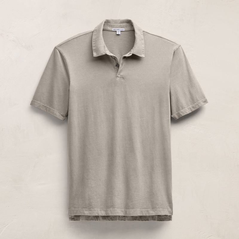 Sueded Jersey Polo – Concrete Pigment